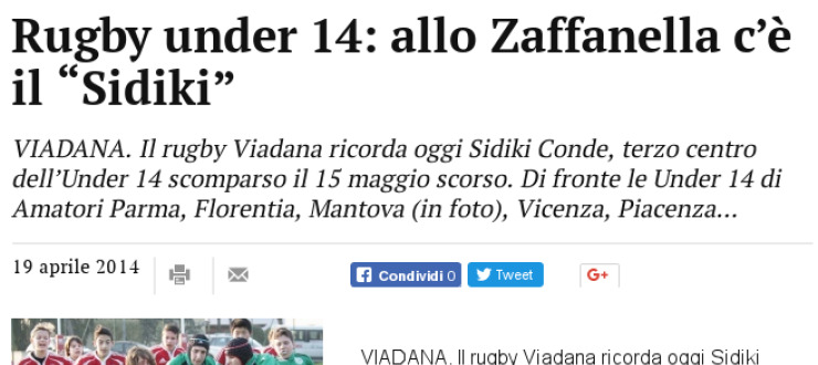 Rugby under 14: allo Zaffanella c’è il "Sidiki"