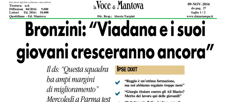 Bronzini: "Viadana e i suoi giovani cresceranno ancora"