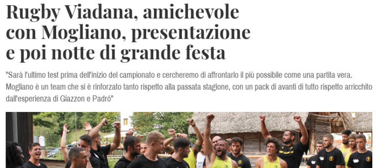 Rugby Viadana, amichevole con Mogliano, presentazione e poi notte di grande festa