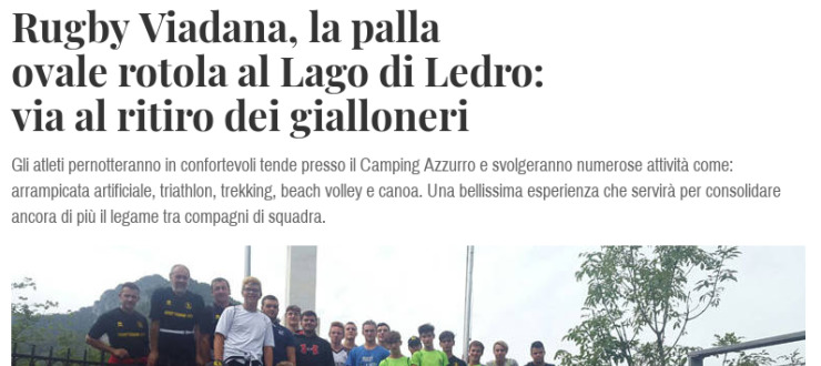 Rugby Viadana, la palla ovale rotola al Lago di Ledro: via al ritiro dei gialloneri