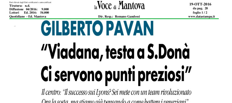 Gilberto Pavan: "Viadana, testa a San Donà. Ci servono punti preziosi"