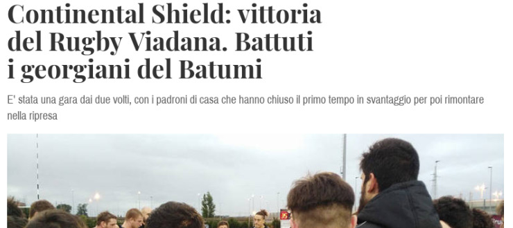 Continental Shield: vittoria del Rugby Viadana. Battuti i georgiani del Batumi