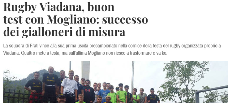 Rugby Viadana, buon test con Mogliano: successo dei gialloneri di misura