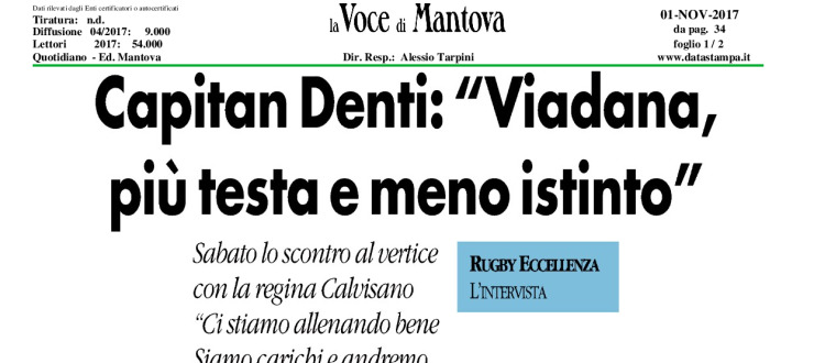 Capitan Denti:"Viadana più testa e meno istinto"