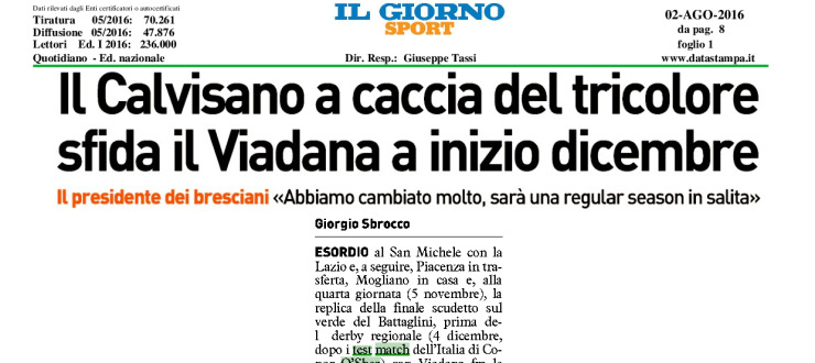 Il Calvisano a caccia del tricolore sfida il Viadana a inizio dicembre