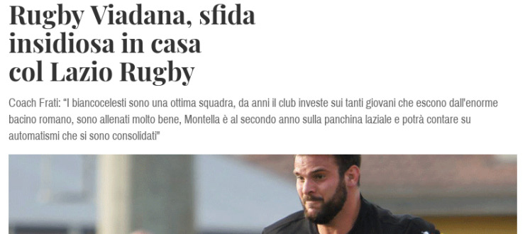 Rugby Viadana, sfida insidiosa in casa col Lazio Rugby