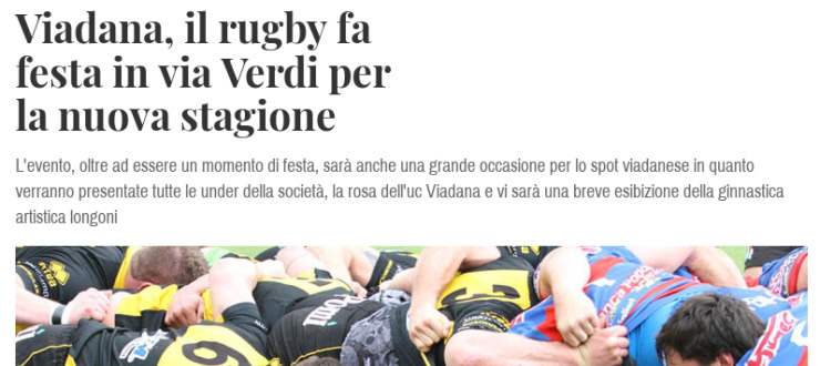 Viadana, il rugby fa festa in via Verdi per la nuova stagione