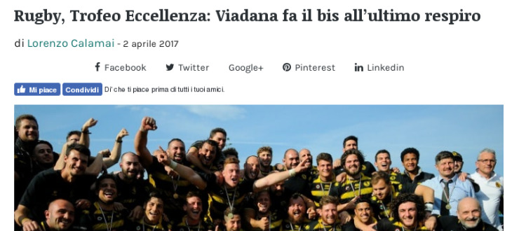 Rugby, Trofeo Eccellenza: Viadana fa il bis all’ultimo respiro