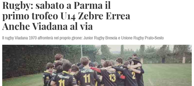 Sabato a Parma il primo trofeo U14 Zebre Errea Anche Viadana al via