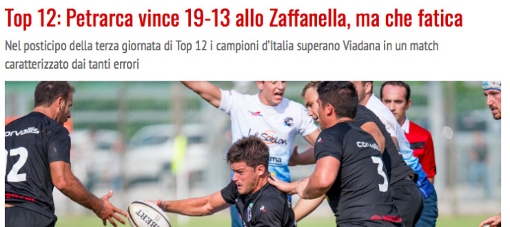 Top 12: Petrarca vince 19-13 allo Zaffanella, ma che fatica