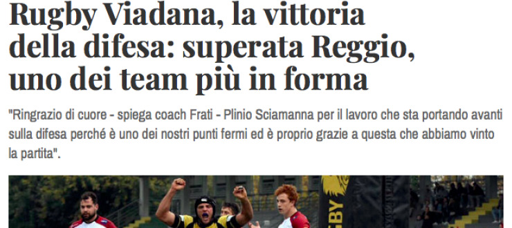 Rugby Viadana, la vittoria  della difesa: superata Reggio,  uno dei team più in forma