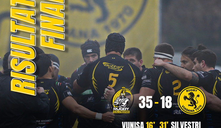 Rugby Viadana battuto 35-18 a Calvisano 